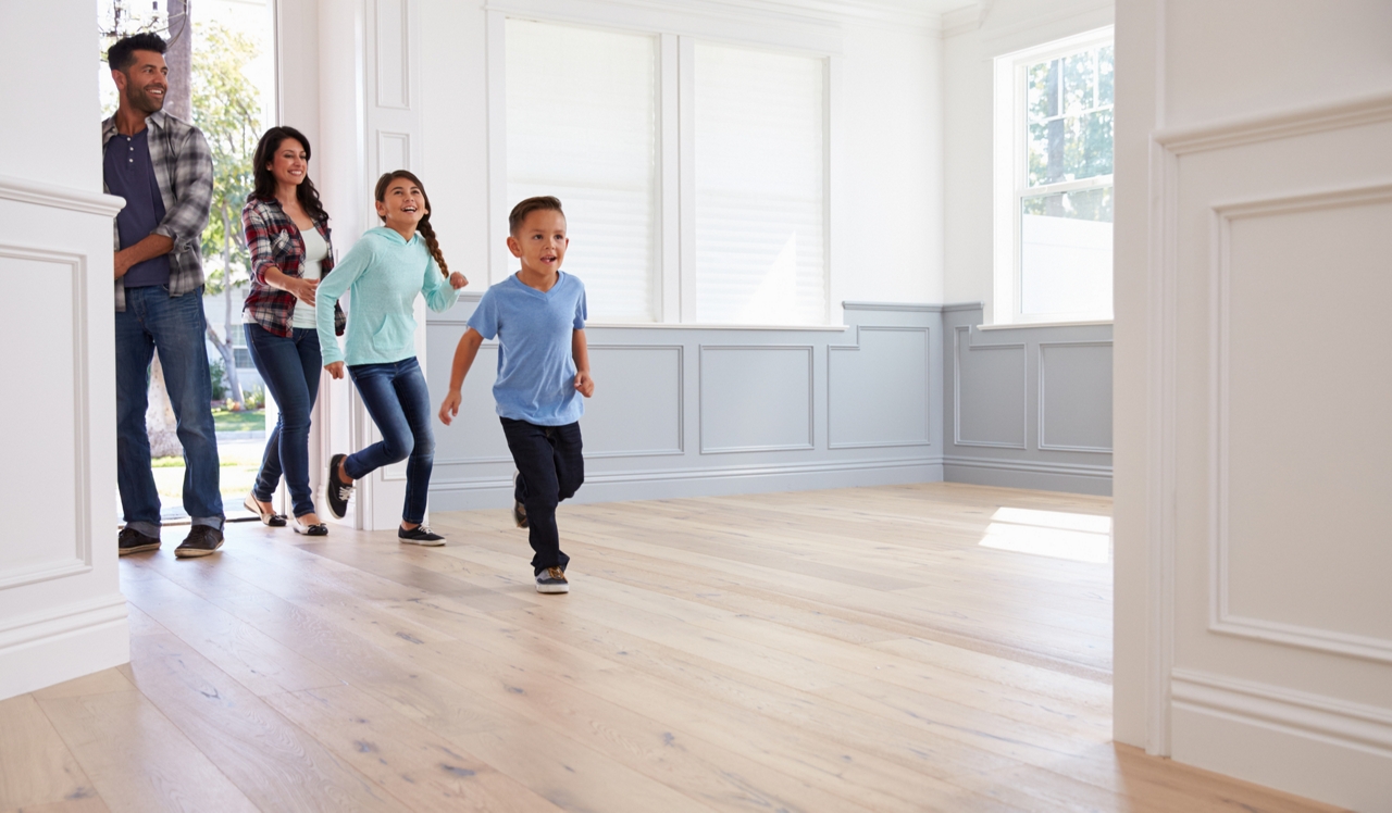 Waterford Village - Bridgewater, MA - Family entering home excitedly