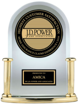 A J.D. Power trophy: Amica ranks "Highest in Customer Satisfaction With the Property Insurance Claims Experience, Eight Years in a Row."
