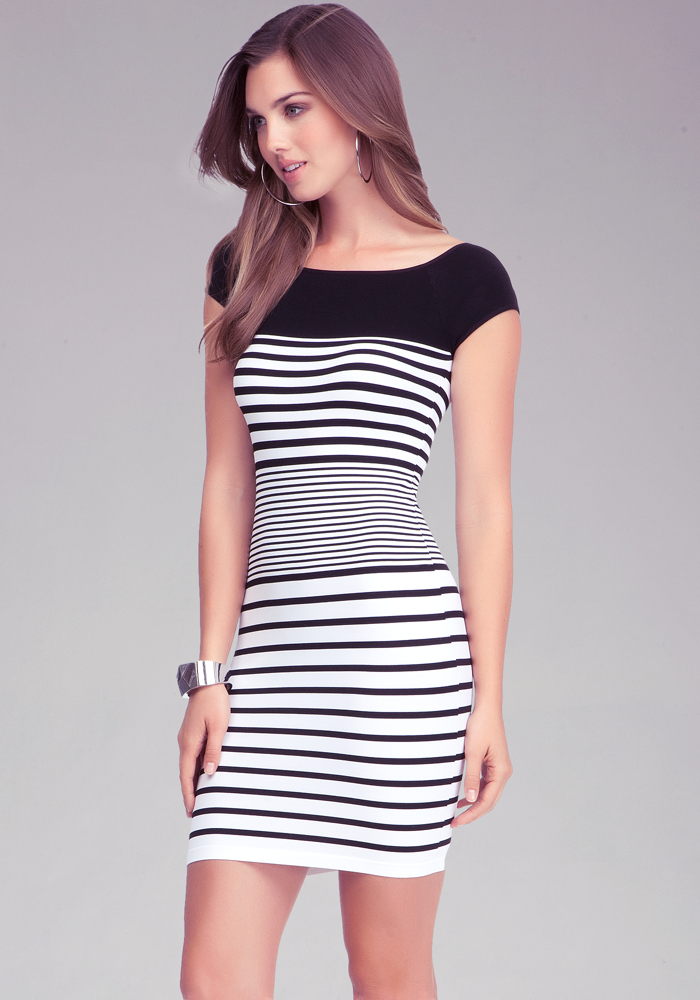 Colorblock Stripe Bodycon Dress - Dresses Under $100 | bebe
