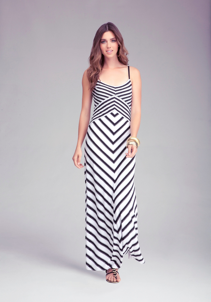 Cross Front Stripe Maxi Dress | Twittercube