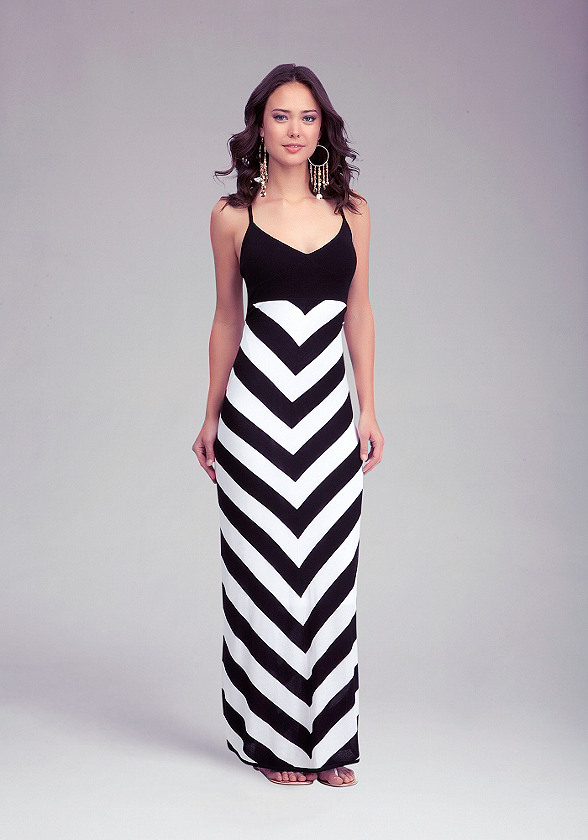 Chevron Stripe Maxi Dress - Dresses | bebe