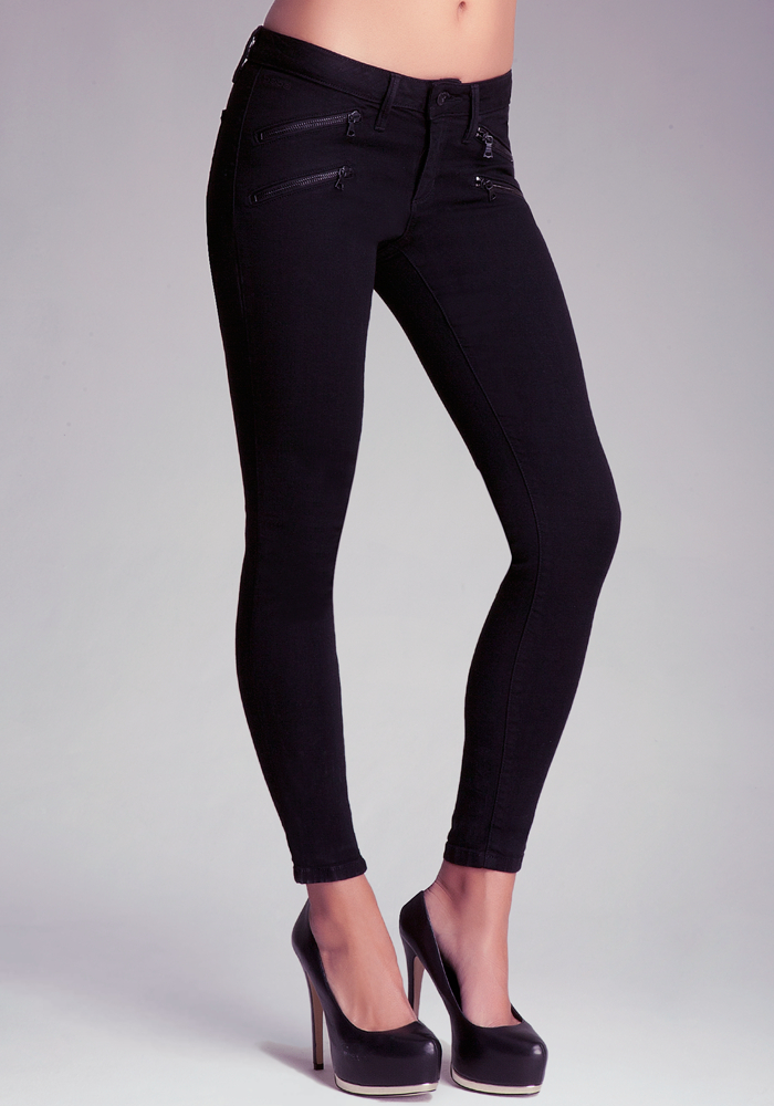 Black Multi Zipper Skinny Jeans | Voova