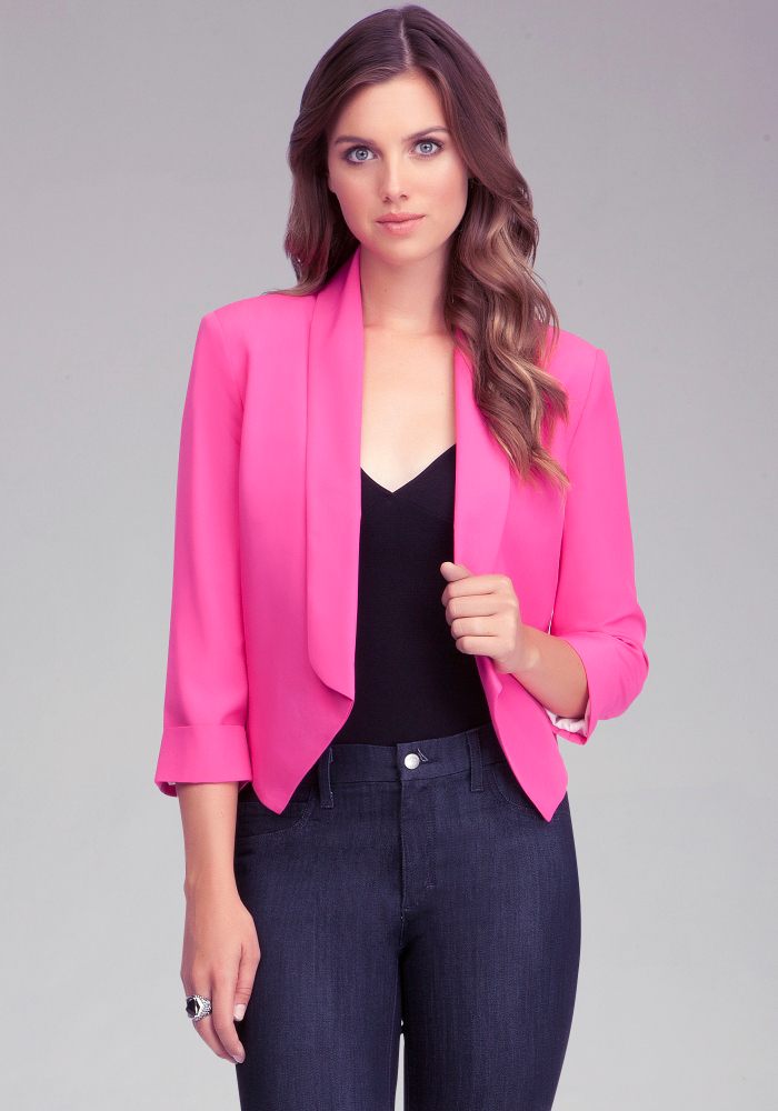 shawl collar crop jacket