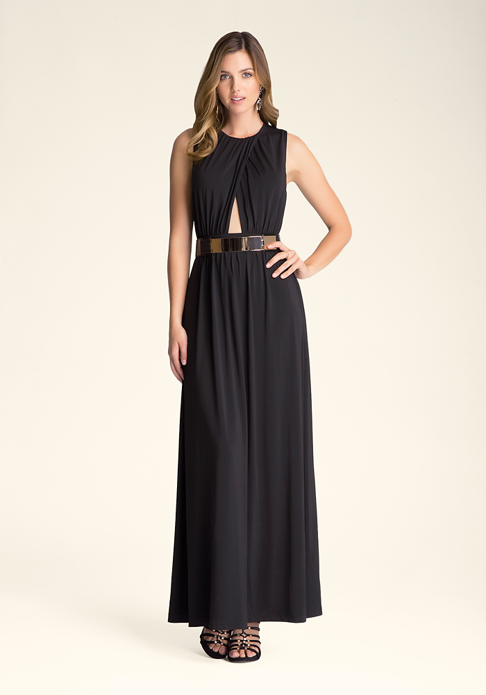Belted Cutout Gown - All Dresses | bebe