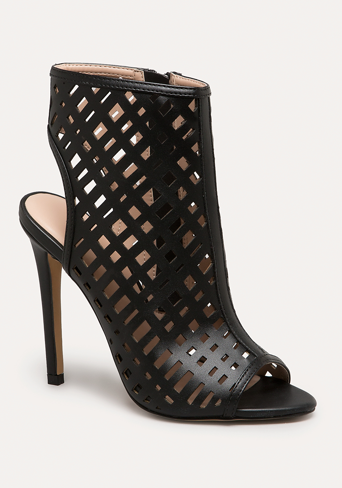 Taline Laser Cut Booties - Heels | bebe