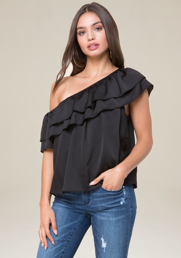 One Shoulder Asymmetric Top - All Tops | bebe