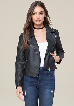 Cropped Jackets & Blazers for Women: Moto, Faux Fur & White | bebe