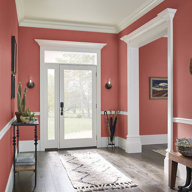 Foyer painted in RED FLARE