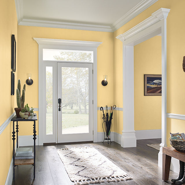 Foyer painted in YELLOW DUCKLING