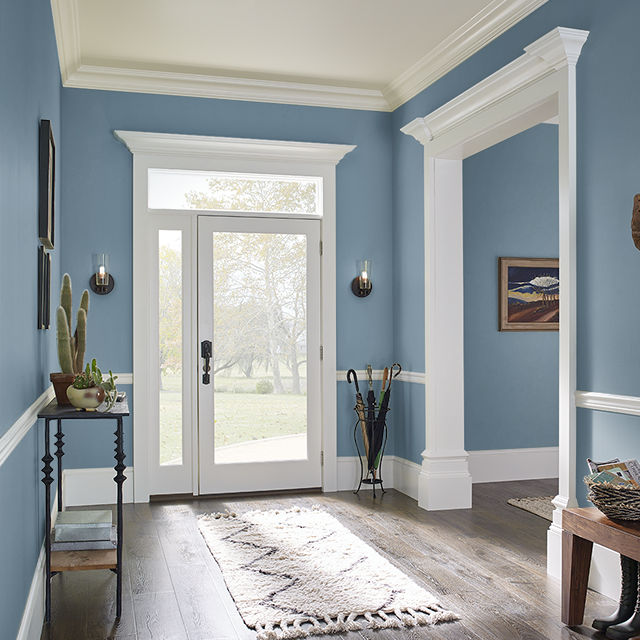 Foyer painted in SWEDISH BLUE