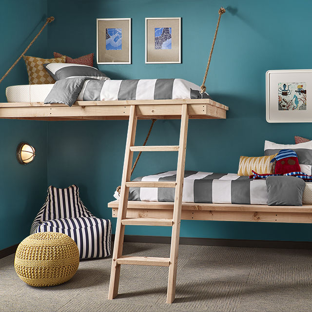 Kids painted in BASIC TEAL