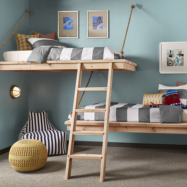 Kids painted in BLUE JUNIPER