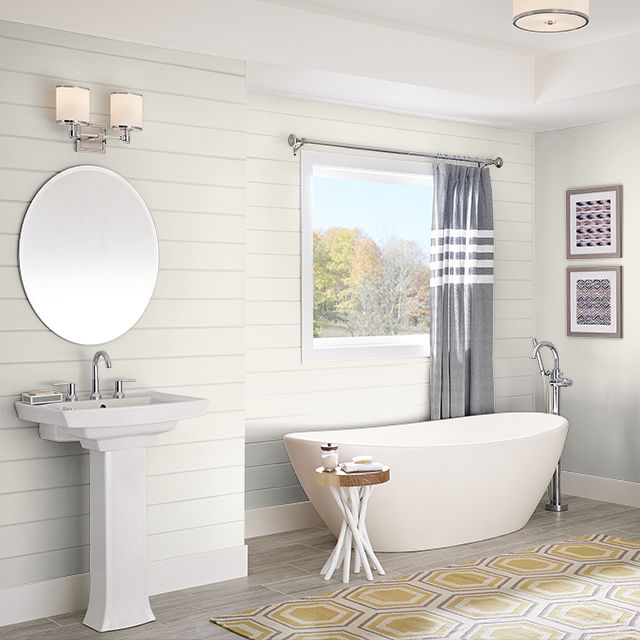 Bathroom painted in WHITE