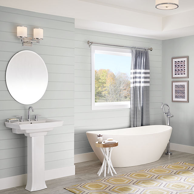 Bathroom painted in CHALK GRAY