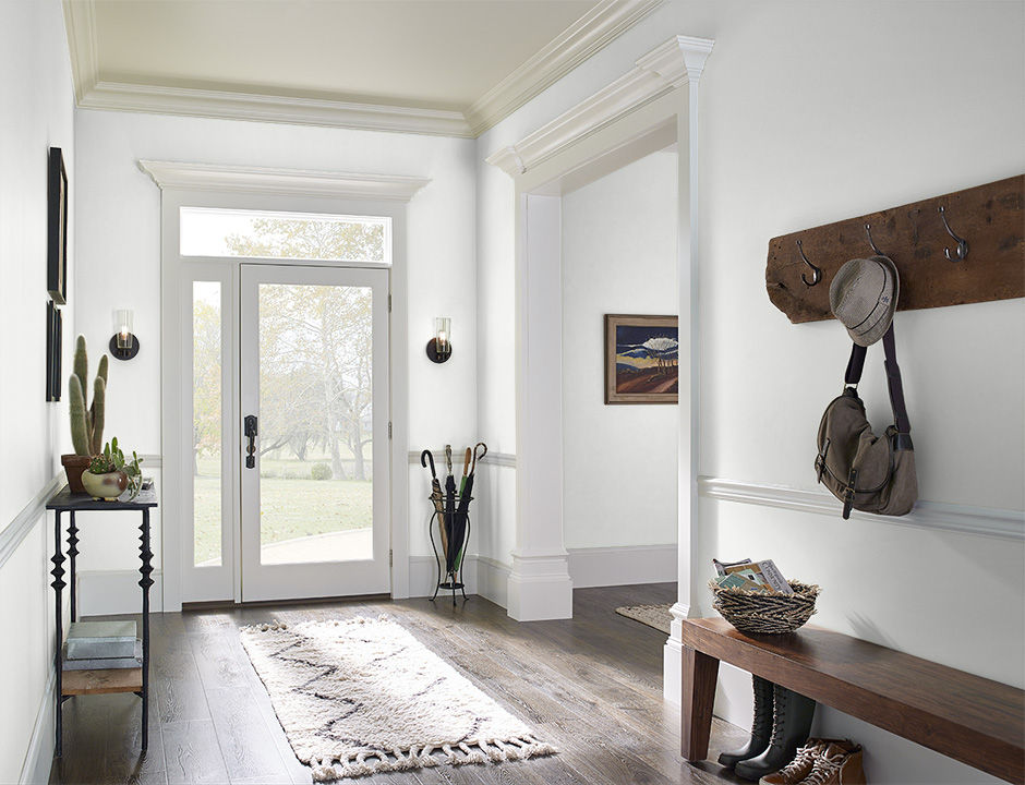 Foyer painted in ULTRA BRIGHT WHITE