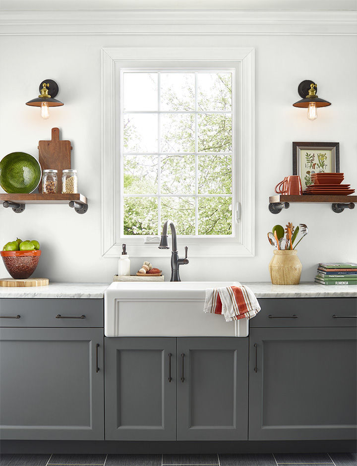 Kitchen painted in ALASKAN MIST