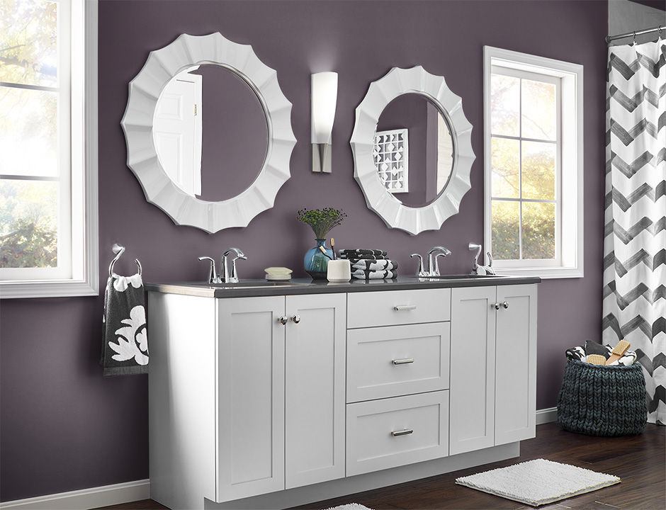 Bathroom painted in BEETROOT PURPLE