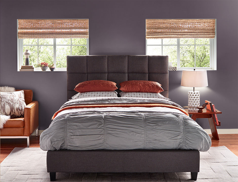 Bedroom painted in BEETROOT PURPLE