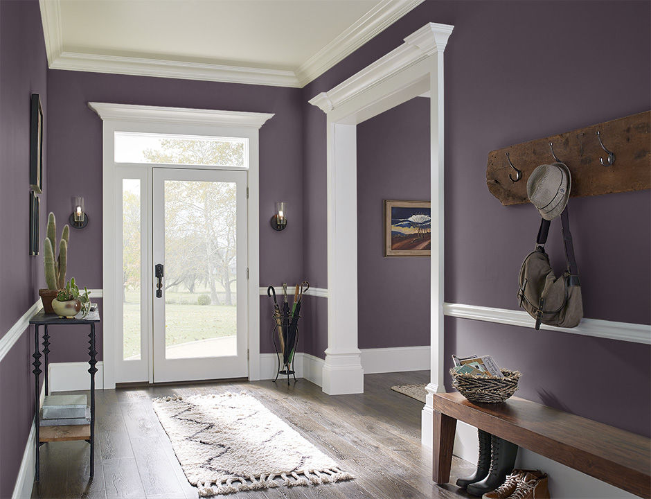 Foyer painted in BEETROOT PURPLE
