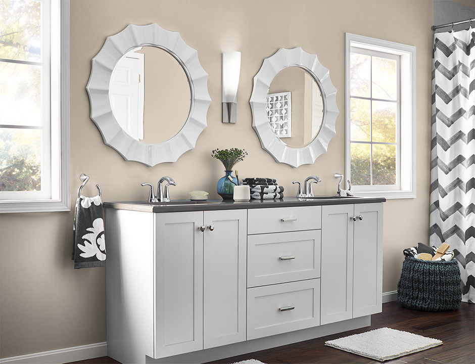 Bathroom painted in BRONZE MIST