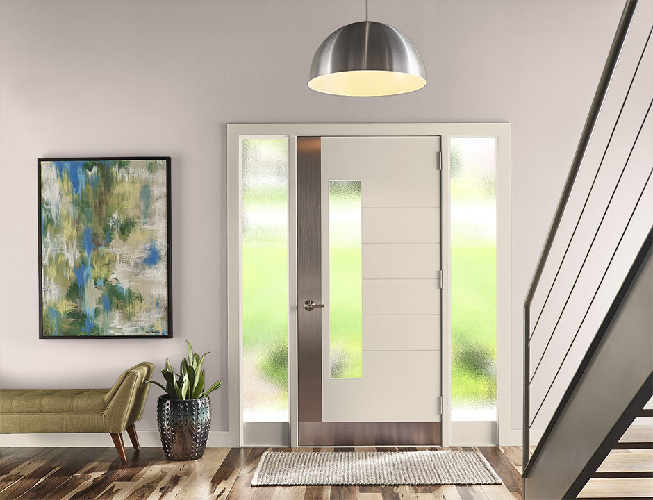 Entryway painted in CONCH PINK