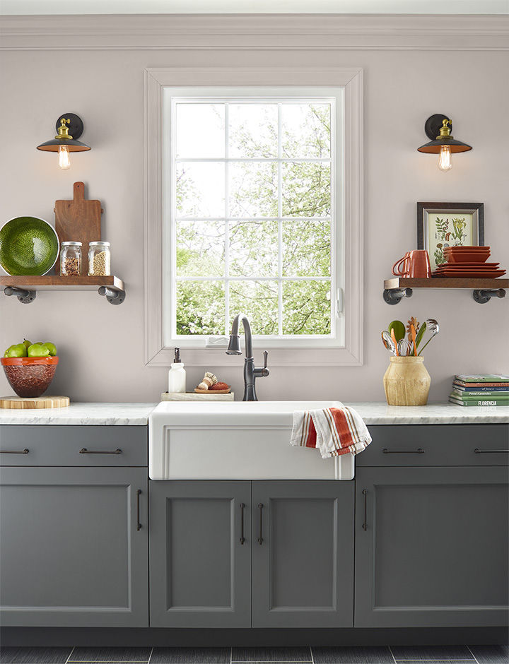 Kitchen painted in TRINKET