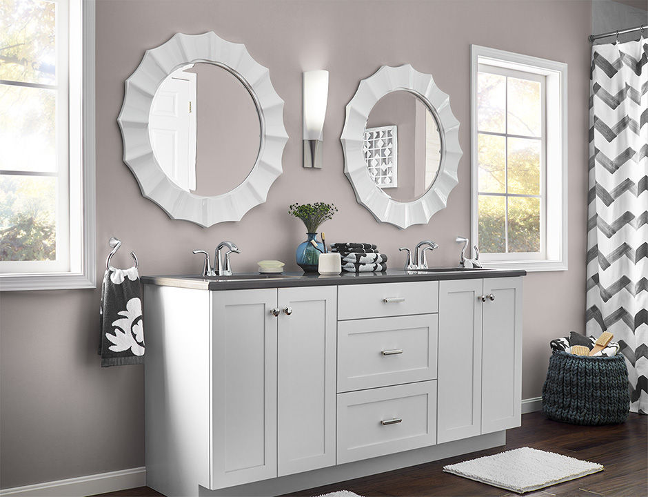Bathroom painted in MEADOW MAUVE