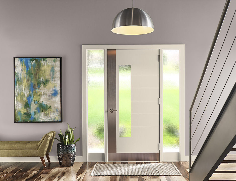 Entryway painted in MEADOW MAUVE