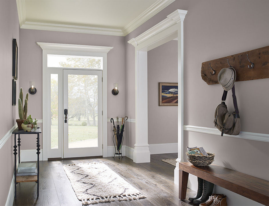 Foyer painted in MEADOW MAUVE