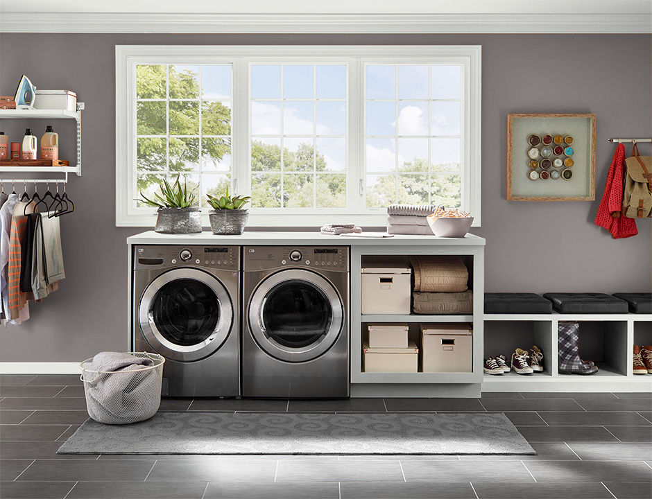 Laundry painted in ACOUSTIC BROWN