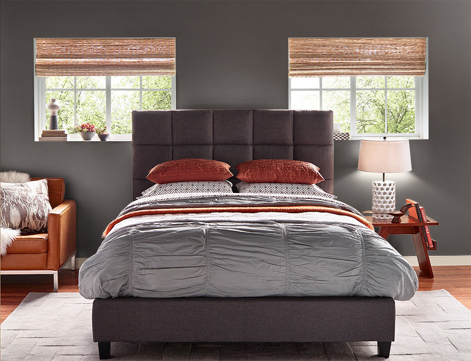 Bedroom painted in SPICE BROWN