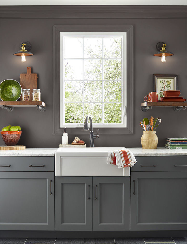 Kitchen painted in SPICE BROWN