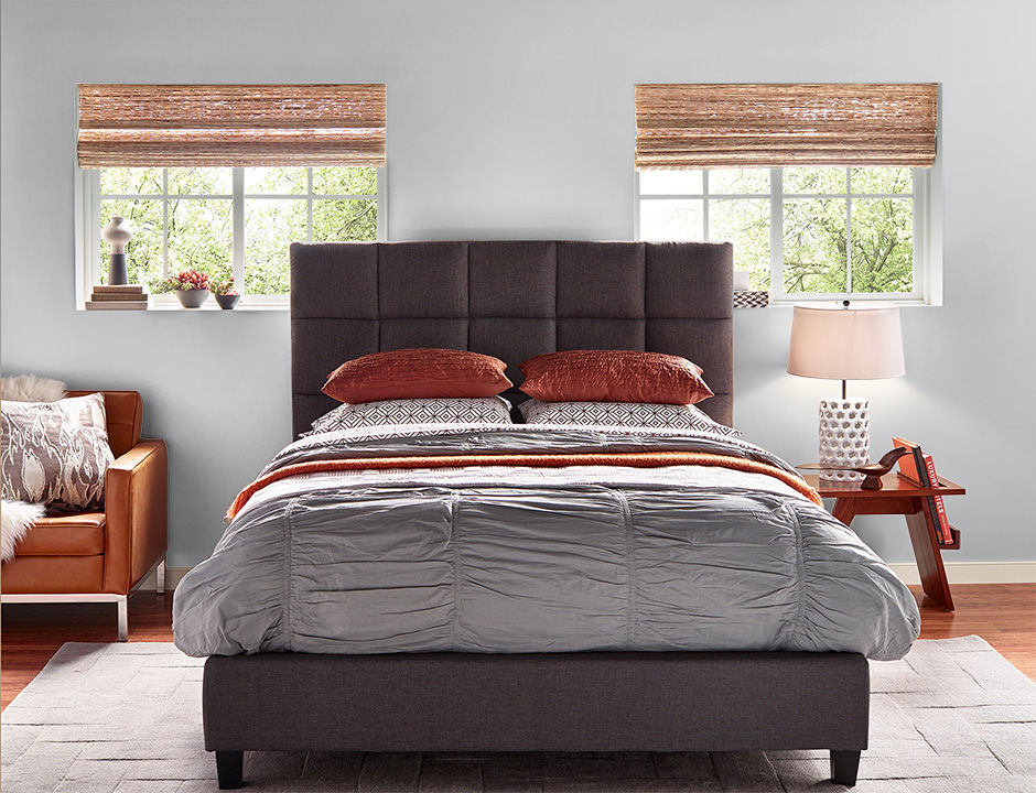 Bedroom painted in BRUSHED METAL