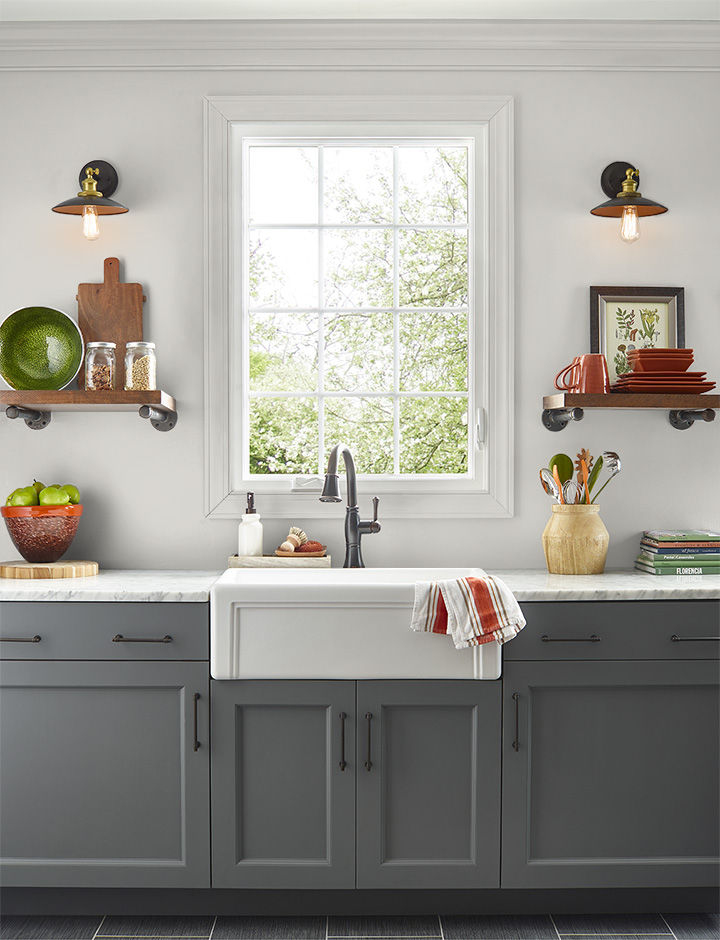 Kitchen painted in ANTIQUE STERLING