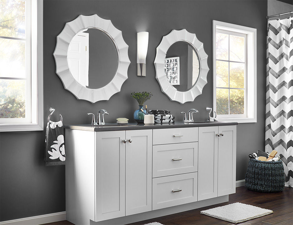 Bathroom painted in MYSTIC BLACK