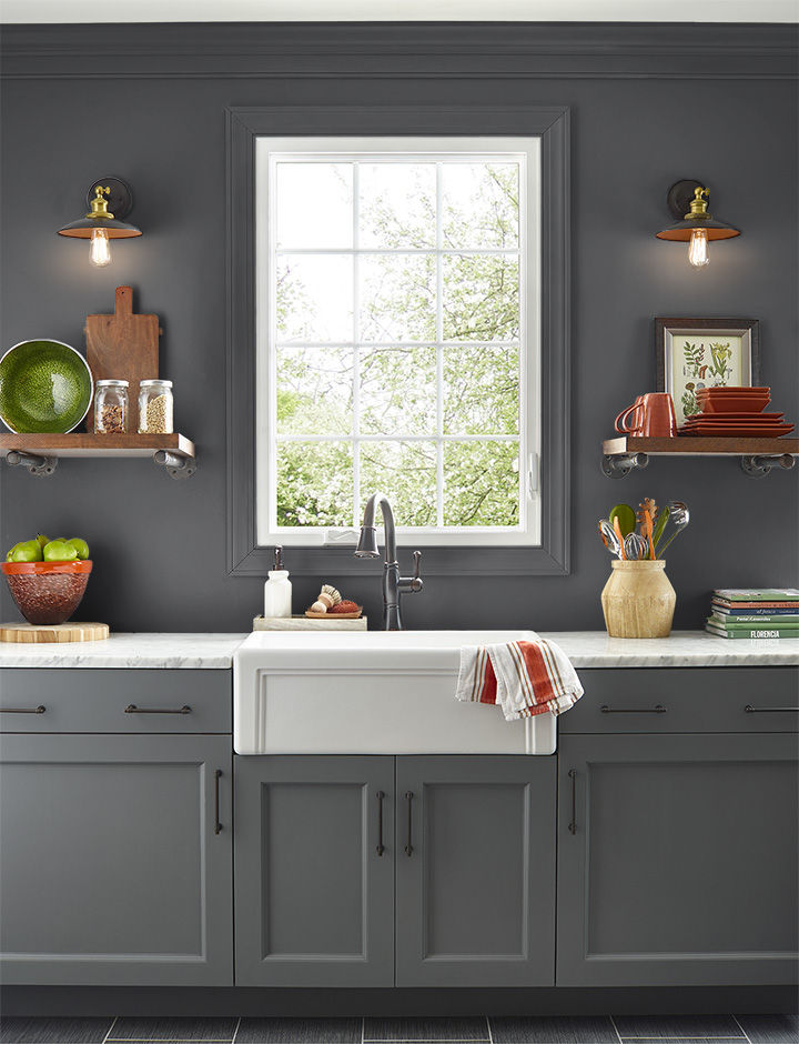 Kitchen painted in DEEP ONYX