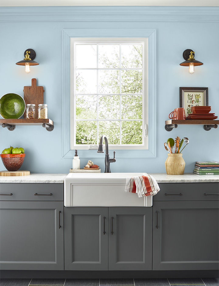 Kitchen painted in SEA BALM