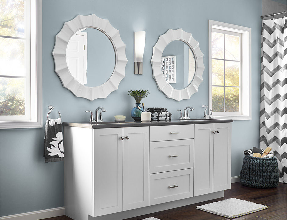 Bathroom painted in CHAMBRAY BLUE