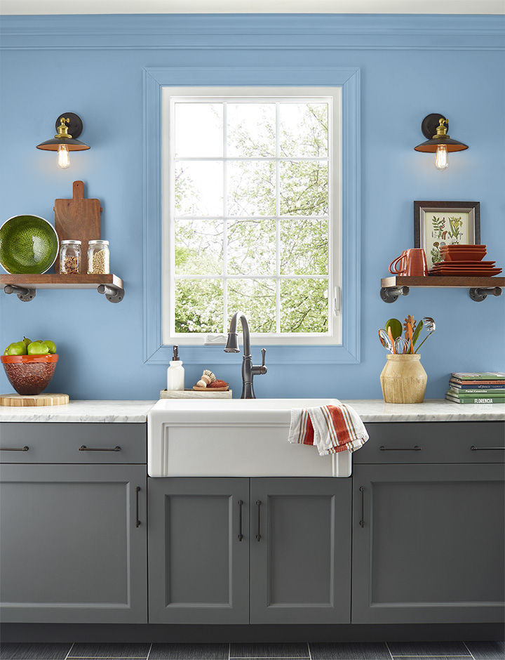 Kitchen painted in HIGH TIDE