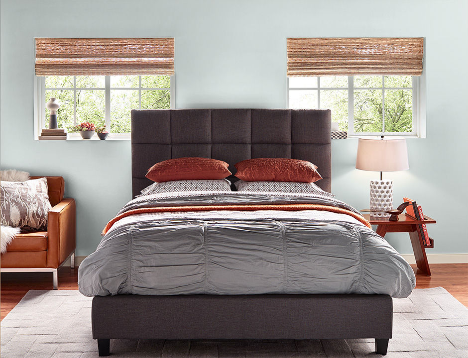 Bedroom painted in MISTY MORNING