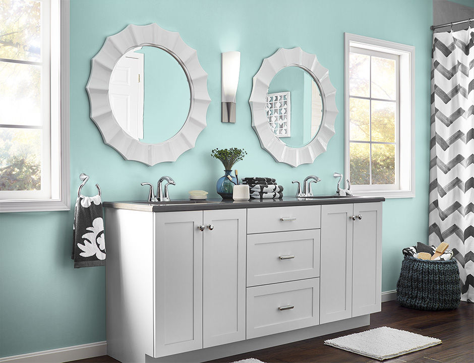 Bathroom painted in SAILING WATER