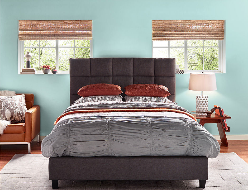 Bedroom painted in SAILING WATER