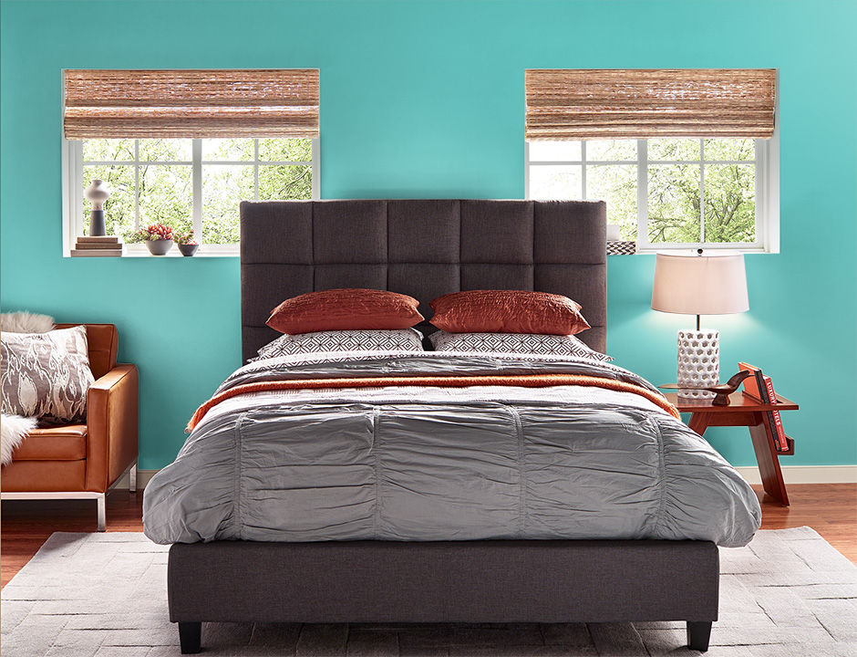 Bedroom painted in TROPICAL ESCAPE