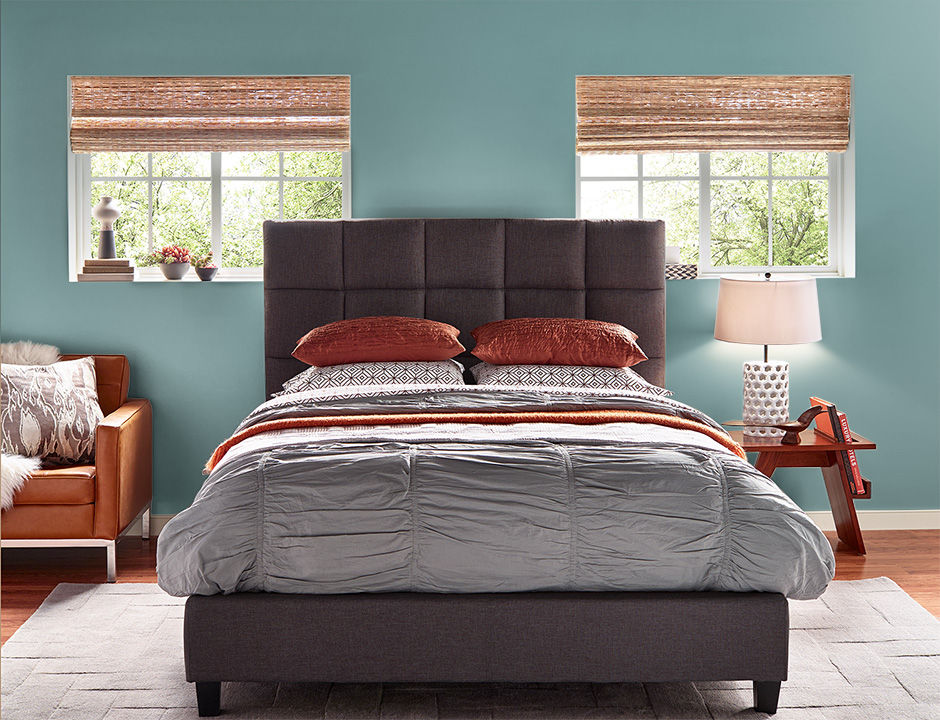 Bedroom painted in PALE EMERALD