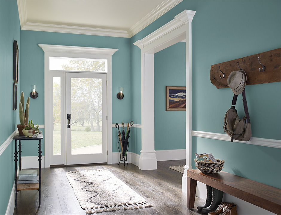 Foyer painted in PALE EMERALD
