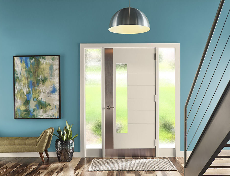 Entryway painted in DUSTY TURQUOISE