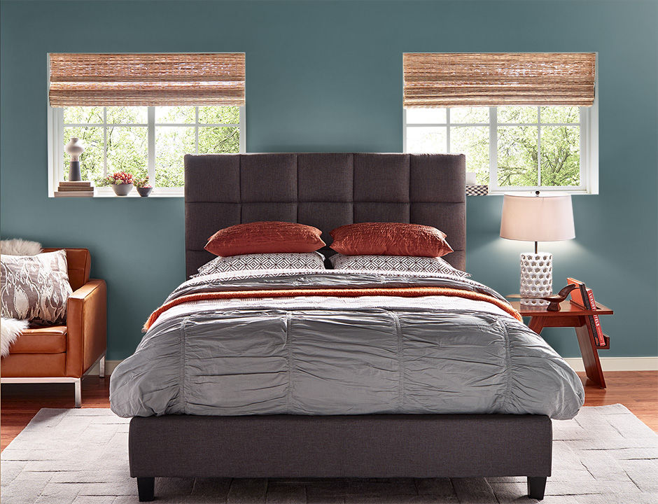 Bedroom painted in OCEANS DEEP