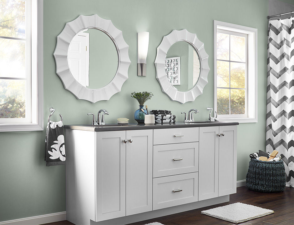 Bathroom painted in STATUE GREEN