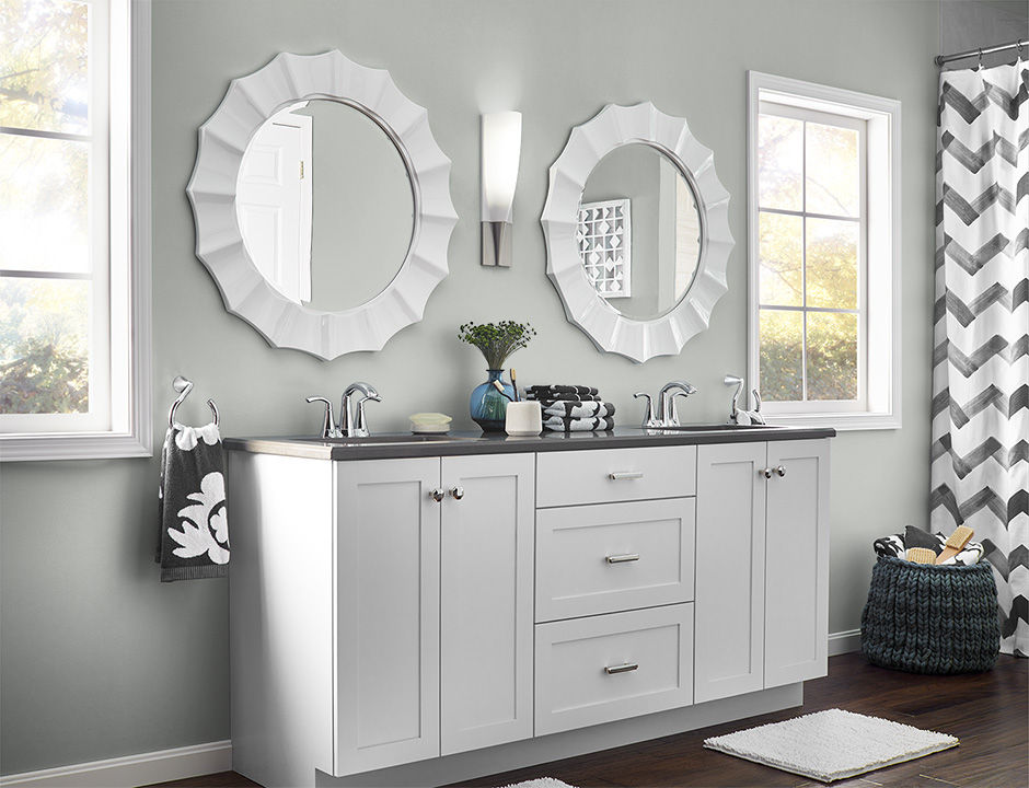 Bathroom painted in PATIO GRAY