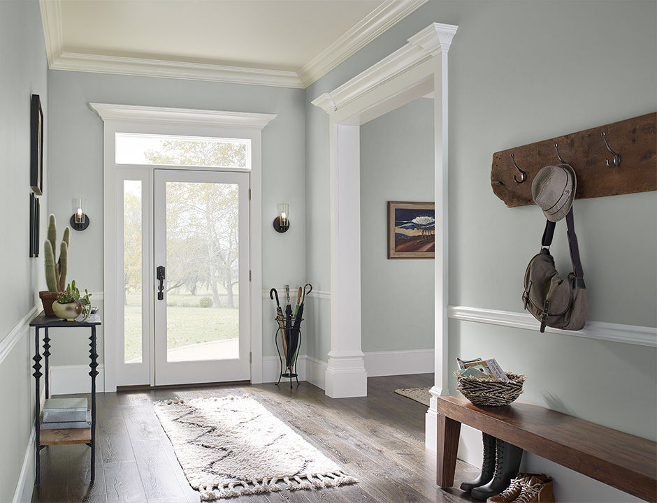 Foyer painted in PATIO GRAY
